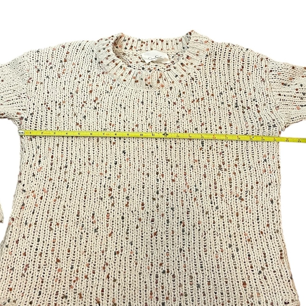 Jessica Simpson Cream Confetti Knit Sweater with Colorful Accents, Size‎ L - Picture 4 of 9